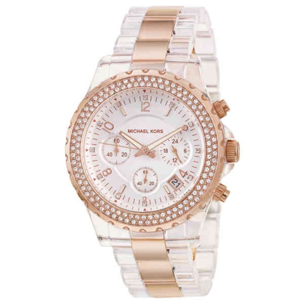 Michael Kors Madison Transparent Rose Gold Watch Quartz 42mm
